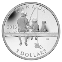 2013 Canada $3 Fishing Fine Silver Coin (No Tax)