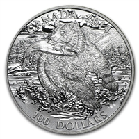 2014 Canada $100 The Grizzly ($100 for $100) Fine Silver (No Tax)
