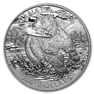 2014 Canada $100 The Grizzly ($100 for $100) Fine Silver (No Tax)