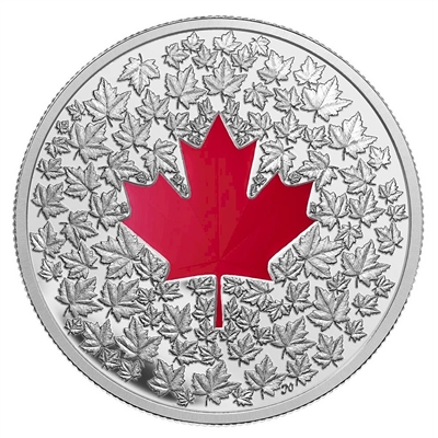 RDC 2013 Canada $20 Maple Leaf Impression (Red Enamel) Silver (No Tax) impaired