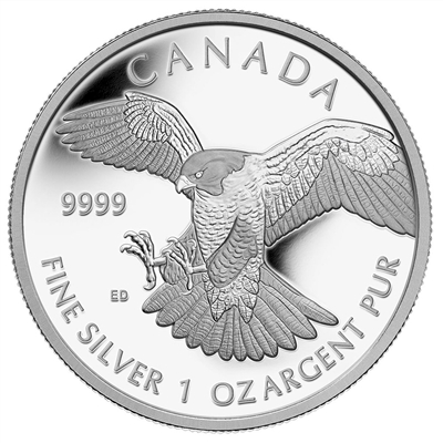 2014 Canada $5 Peregrine Falcon Fine Silver Coin (TAX Exempt)