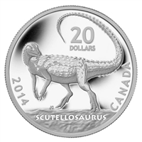 2014 $20 Dinosaurs of Canada: Scutellosaurus Fine Silver (No Tax)