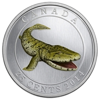 2014 Canada 25-cent Prehistoric Creatures - Tiktaalik Glow In The Dark