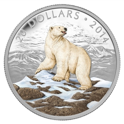 2014 Canada $20 Iconic Polar Bear Fine Silver Coin (TAX Exempt)
