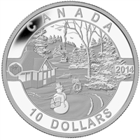 2014 $10 O Canada - Canadian Holiday Scene Fine Silver (No Tax)