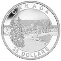 2014 $25 O Canada - Scenic Skiing in Canada Fine Silver (No Tax)