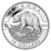 2014 $10 O Canada - Grizzly Bear Fine Silver (No Tax)
