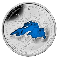 2014 Canada $20 The Great Lakes: Lake Superior (#1) Silver (No Tax)