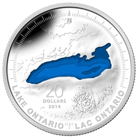 2014 Canada $20 The Great Lakes - Lake Ontario Fine Silver (No Tax)