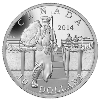 2014 Canada $10 The Mobilisation of Our Nation Fine Silver (No Tax)