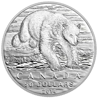 2014 Canada $50 Polar Bear ($50 for $50 #1) Fine Silver (No Tax)