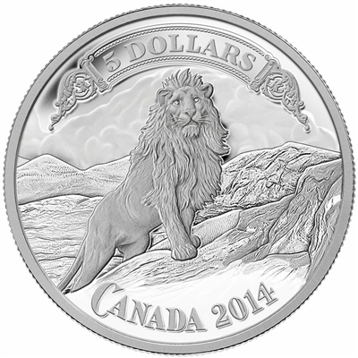 2014 Canada $5 Bank Notes: Lion on the Mountain Fine Silver (No Tax)