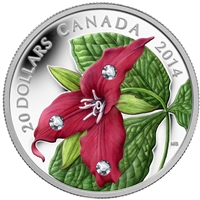 2014 Canada $20 Red Trillium with Crystal Dew Drops #5