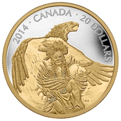 2014 Canada $20 Nanaboozhoo & the Thunderbird Gold Plated (No Tax)