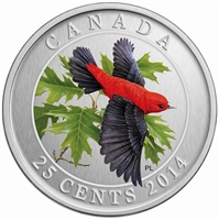 2014 25-cent Birds of Canada - Scarlet Tanager Cupronickel