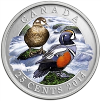 2014 25-cent Ducks of Canada - Harlequin Duck Coloured Cupronickel Coin