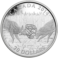 2014 Canada $20 White-Tailed Deer - A Challenge Fine Silver (No Tax)