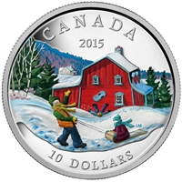 2015 Canada $10 Winter Scene Fine Silver Coin (TAX Exempt)