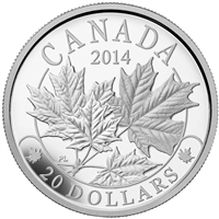 2014 Canada $20 Majestic Maple Leaves Fine Silver (TAX Exempt)