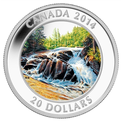 RDC 2014 Canada $20 River Rapids Fine Silver (No Tax) toned