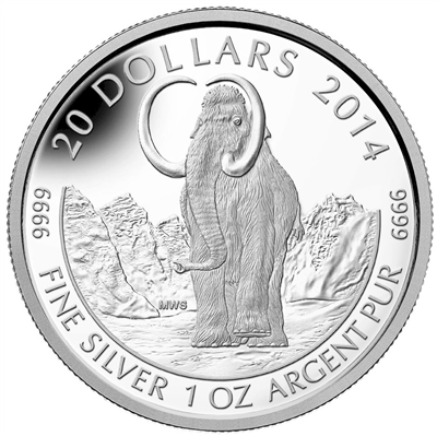 2014 Canada $20 Prehistoric Animals - The Woolly Mammoth (TAX Exempt)