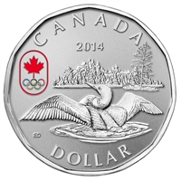 2014 Canada $1 Sochi Olympic Games Lucky Loonie Fine Silver (No Tax)