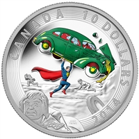 2014 Canada $10 Iconic Superman - Action Comics #1 (1938) Fine Silver (No Tax)