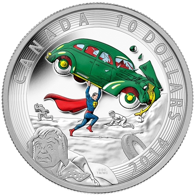 RDC 2014 Canada $10 Iconic Superman - Action Comics #1 Silver (No Tax) scratched capsule