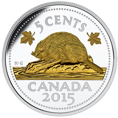 2015 5-cent Legacy of the Canadian Nickel - The Beaver (TAX Exempt)
