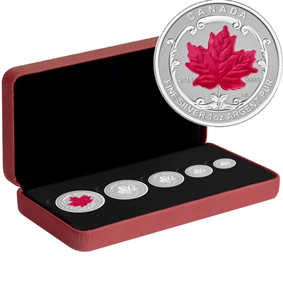 RDC 2015 Canada The Maple Leaf Fine Silver Fractional Set (No Tax) Impaired