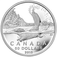2015 Canada $50 Beaver ($50 for $50 #3) Fine Silver (TAX Exempt)