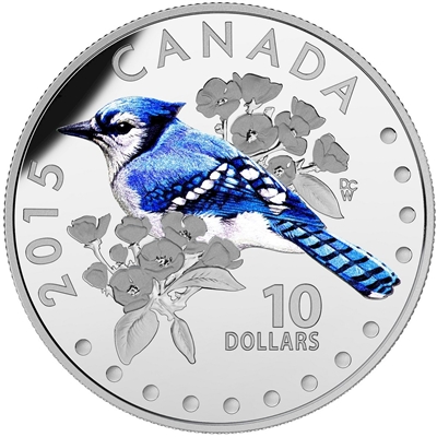 2015 Canada $10 Colourful Songbirds - The Blue Jay (No Tax)