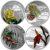 2015 Canada $20 Forests of Canada 4-Coin Set & Deluxe Box (No Tax) Worn Sleeve