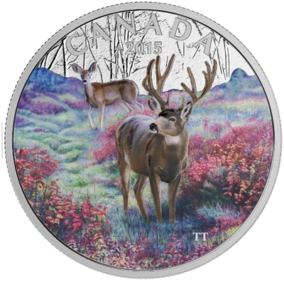 2015 Canada $20 Misty Morning Mule Deer Fine Silver (No Tax)