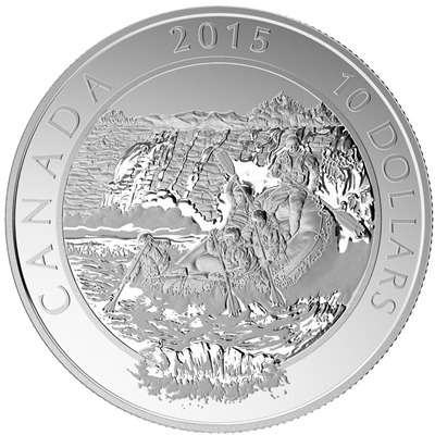 2015 $10 Adventure Canada Whitewater Rafting Fine Silver (No Tax)