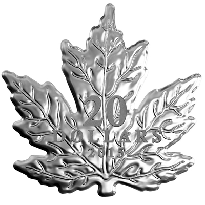 RDC 2015 $20 The Canadian Maple Leaf - Maple Leaf Shaped (No Tax) Box Scuffed