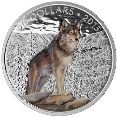 2015 Canada $20 Imposing Alpha Wolf Fine Silver (No Tax)