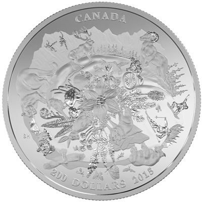 2015 $200 Canada's Rugged Mountains ($200 for $200 #3) 2oz. Fine Silver (No Tax)