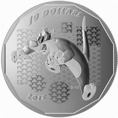 2015 Canada $10 Looney Tunes Sylvester Suffering Succotash! (No Tax)