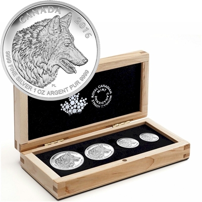 2016 Canada Wolf Fine Silver Fractional Set (TAX Exempt) 145296