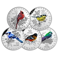 2015 Canada $10 Colourful Songbirds 5-Coin Set & Deluxe Box (No Tax)