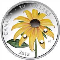 2015 Canada $20 Black-Eyed Susan with Crystal Dew Drops