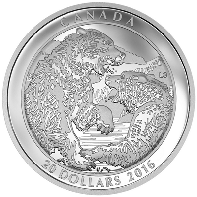 2016 Canada $20 Grizzly Bear - The Battle Fine Silver (No Tax)