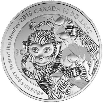 2016 Canada $10 Year of the Monkey Fine Silver (No Tax)