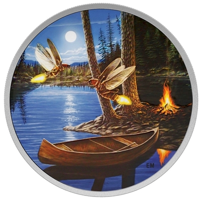 RDC 2015 Canada $30 Moonlight Fireflies Fine Silver (No Tax) impaired