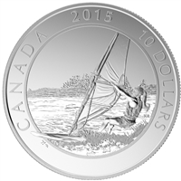 2015 $10 Adventure Canada - Windsurfing Fine Silver (No Tax)