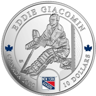 2015 Canada $10 Goalies: Eddie Giacomin Fine Silver (No Tax)