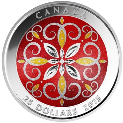 2015 Canada $25 Christmas Ornament Fine Silver (No Tax)