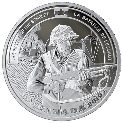 2019 Canada $20 WWII Battlefront Series - The Battle of the Scheldt Fine Silver