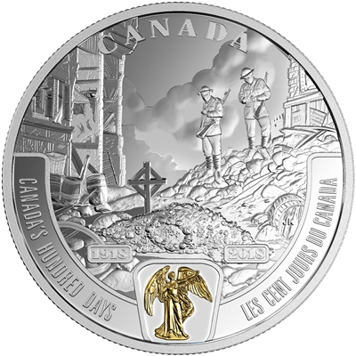 2018 $20 First World War Battlefront - Canada's Hundred Days Fine Silver